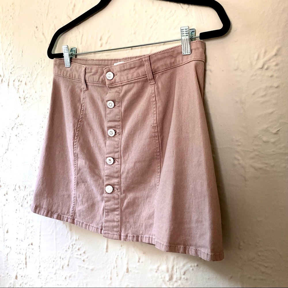 Pink Denim Skirt